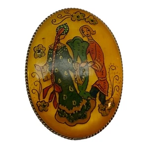Broche de resina ruso de colección pintado a mano pareja - Imagen 1 de 10