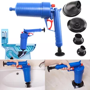 Toilet Plunger Set Air Pump Drain Blaster Bath Blockage Remover Sink Unblocker - Picture 1 of 12