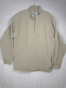 Columbia Mens XXL Fleece Long Sleeve 1/4 Zip Beige Jacket Poly/Cotton Blend - Picture 1 of 6