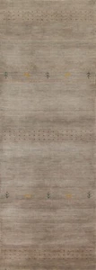 Brown Wool Gabbeh Tribal Oriental Rug Runner Hand-knotted Carpet 2' 9" x 9' 10" - Picture 1 of 12