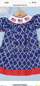 2T Girls Smocked Fourth Of July Dress - Picture 1 of 4