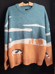 Adam Freak Knit Sweater Mens XL X-Large Cows Pasture Pullover - Picture 1 of 6