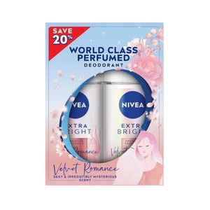 2x Nivea Deo Female Extra Bright Velvet Romance Roll On 50ml - Picture 1 of 5