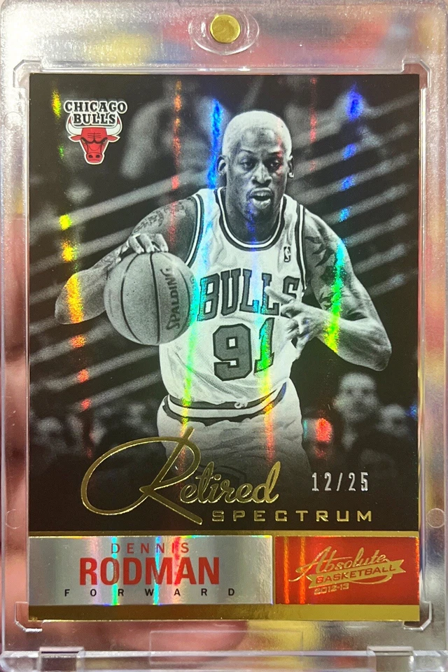 2012-13 Absolute Dennis Rodman Retired GOLD Spectrum /25 Card #133 SSP Bulls - Image 1 of 1