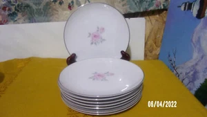 Set of 8 SALAD PLATES Rose China N JAPAN 3310 "Perfection" 8” - Picture 1 of 4