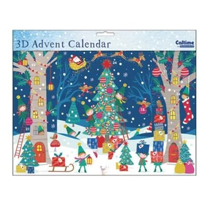 Weihnachtsbaum Santa’s Elves 3 D Caltime Adventskalender 538 mm x 245 x 90 mm - Bild 1 von 1