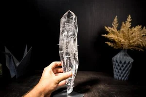 Water Clear Real Lemurian Crystal Quartz Point from Diamantina, Optical 13" 5 Lb - Picture 1 of 10