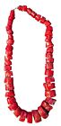 Red Coral Necklace Art Heavy 537 Grams Authentic Genuine Hand Strung Coral Beads