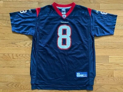 Camiseta deportiva azul de los Houston Texans #8 David Carr con pantalla de fútbol americano de la NFL juvenil talla XL Foto 1 de 3
