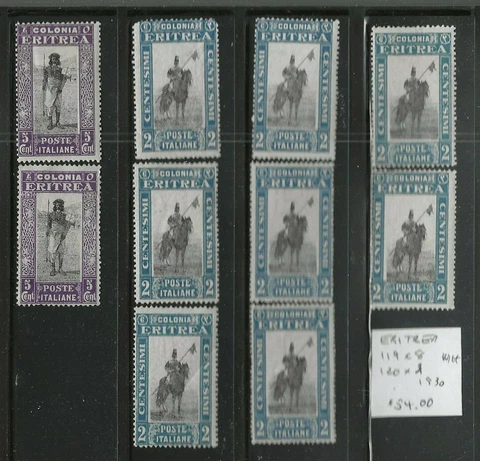 ERITREA...#119 x 8 and #120 x2...Mint H...1930...Lot of 10...SCV $54.00 Cover
