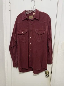 Moose Creek Heavy Chamois Maroon Flannel Button Shirt Men L Pearl Snap - Bild 1 von 3