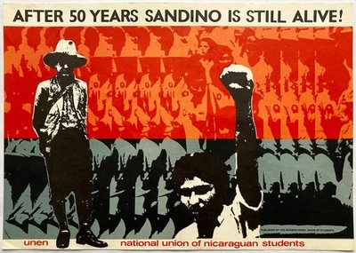 Póster Original Vintage GUERRA FRÍA - AUGUSTO CESAR SANDINO - NICARAGUA - AÑOS 80 Foto 1 de 4