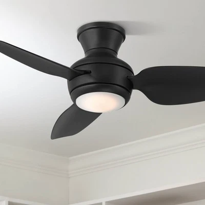 36" Casa Vieja Whirl Matte Black LED Hugger Ceiling Fan with Remote - Image 1 of 4