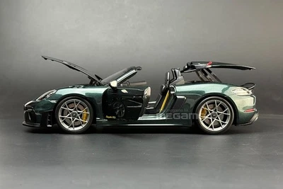 1/18 Norev Porsche 718 Spyder RS w/ Weissach Pack 2023 Forest Green Diecast - Image 1 of 4