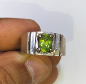 Green Peridot Stone Natural Peridot Spiritual Stone Ring - Picture 1 of 6