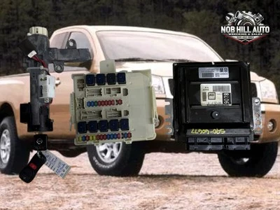 Caja de fusibles Nissan Titan SE 5,6 L 4x2 y ECU con llave de bloqueo de interruptor de encendido 2004 OEM Foto 1 de 4