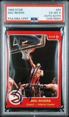 1984 Star Doc Rivers #84 Signed Auto Autograph PSA 6 SE1998 - Image 1 of 2