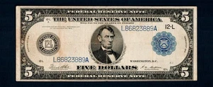 $5 1914 Large Size Federal Reserve Note San Francisco Free Shipping (B226) - Picture 1 of 2