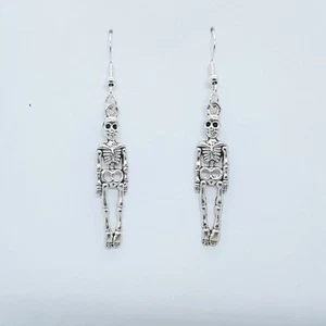 USA Seller Skeleton Bones Bone Halloween Earrings Necklace Set Jewelry New - Picture 1 of 5