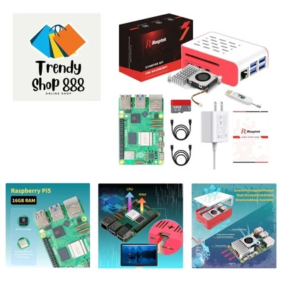 Starter Kit for Raspberry Pi 5 RAM 8GB -Pre-Loaded with 64GB Edition Raspberr... - Image 1 of 4
