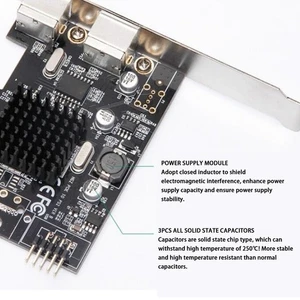 PCIe To PS/2 Adapter Card MCS9990CV Chip Built In USB2.0 Pin PCIe To 2 Ports NEW - Imagen 1 de 12