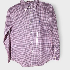 Ralph Lauren- 7 Yrs- Boys Plaid Cotton Shirt Button - Red- Check- BNWT, Rrp £75 - Picture 1 of 6