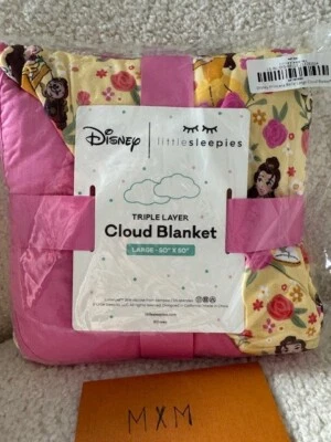 NEW Little Sleepies Disney Princess BELLE Beauty & The Beast Large Cloud Blanket Foto 1 de 2