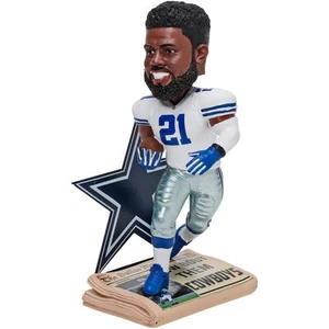Dallas Cowboys Ezekiel Elliott Newspaper Base Logo BobbleHead Forever - Picture 1 of 2