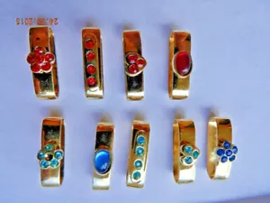 Swatch+1x Gold-Loops+ For Swatch + Gold Plated With Rhinestones + New / New - Picture 1 of 2