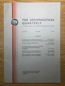 The Aeronautical Quarterly (Royal Aeronautical Society Journal) RARE May 1975 - Picture 1 of 1
