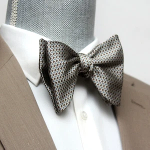 Men's Self tied Bow Tie Big Butterfly Bow tie S597 Small Ornament Brown Blue - Picture 1 of 14