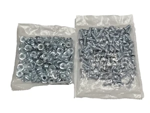 100 1/4" x 5/8" Track Bolt & Hex Lock Nut Garage Door Hardware Screw Fastener - Picture 1 of 7