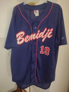 Bemidji Baseball/Softball Jersey Blue/Red Northern Minnesota Sz XL Rawlings Vntg - Picture 1 of 7