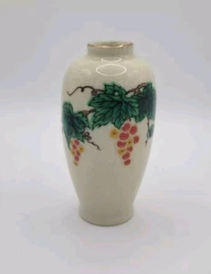 Coppia Vasi Floreali Vintage Homco Crackle Ghiaccio Porcellana Dorata 4 1/2""H x 2""W - Foto 1 di 7