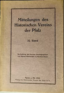 Mitteilungen des Historischen Vereins der Pfalz 32. Band 1912 - Picture 1 of 2