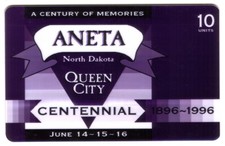 10m Aneta North Dakota - Queen City Centennial (June 1996) USED Phone Card