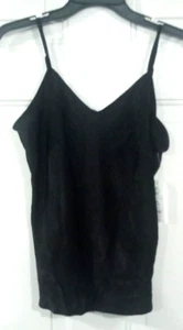 Time And Tru Cami Donna Medium (8-10) Nero Tessuto Fuliggine - Regolabile - Nuovo con etichette - Foto 1 di 4