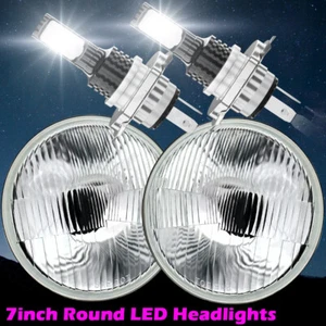 Pair 7 inch Round LED Hi/Lo Beam Headlights Bulbs for Ford F100 F150 F250 Truck - Picture 1 of 14