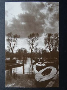 Norfolk NORWICH Moored Sailing Boats EVENTIDE c1910 RP Postcard by Davidson Bros - Picture 1 of 2