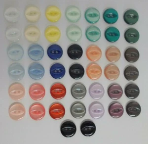 10 x Fish Eye Buttons Small 11mm and 14mm Baby Buttons Combined Postage - Picture 1 of 112