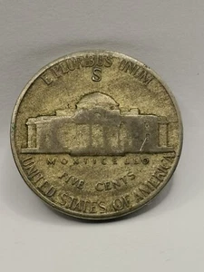 5 CENTS ARGENT 1943 S SAN FRANCISCO JEFFERSON NICKEL TEMPS DE GUERRE USA / WAR - Picture 1 of 3