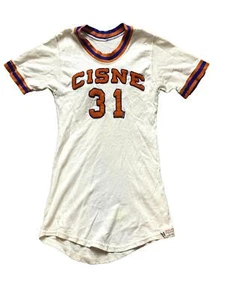 VTG Wilson Jersey Youth 38 Small Beige Cisne #31 Sewn Patches Sporty USA Girls - Picture 1 of 15