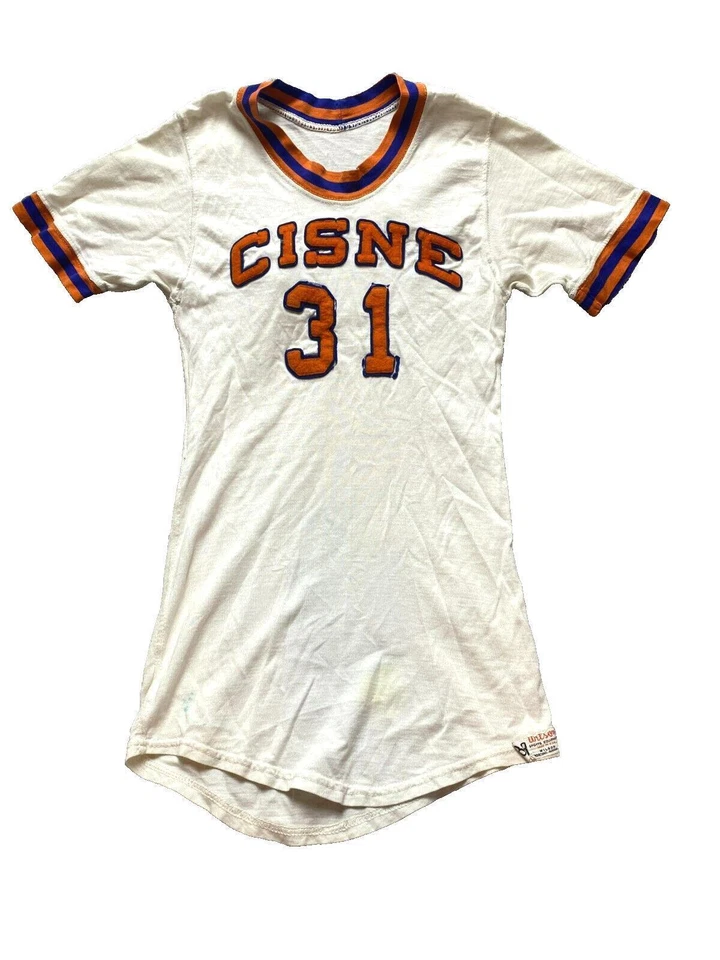 VTG Wilson Jersey Youth 38 Small Beige Cisne #31 Sewn Patches Sporty USA Girls - Image 1 of 4