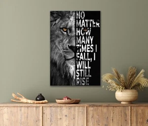 Brave Lion Will Still Rise Inspired Words 40x60cm Canvas or Metal Print Wall Art - Bild 1 von 4