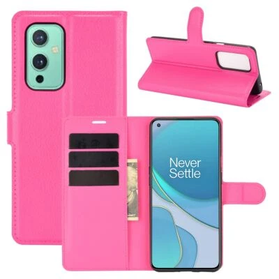 Custodia Protettiva Per OnePlus 9 Flip Cover Borsa Etui Bumper Rosa Nuova - Immagine 1 di 4