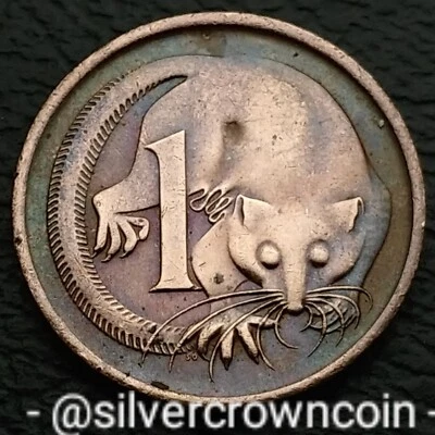 Australia 1 Cent 1976. KM#62. One Penny coin. Feather-tailed Glider. Animals. H - Image 1 of 4