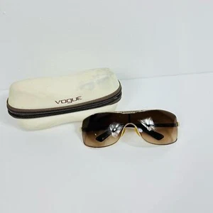 Vogue Gold Rhinestone Shield Style Sunglasses - Picture 1 of 11