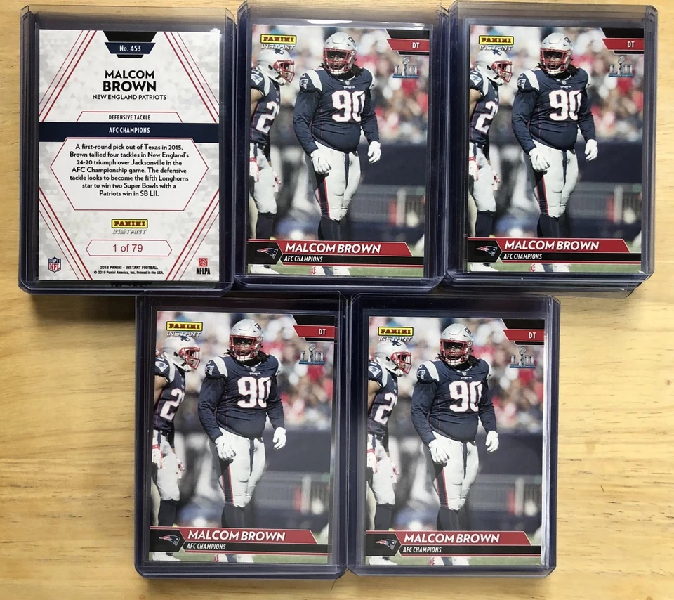 (5) 2017 PANINI INSTANT AFC CHAMPS MALCOM BROWN CARD 1 Of 79 - Image 1 of 1
