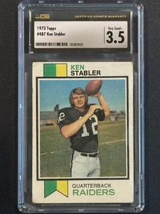 Ken Stabler Rookie Card (RC) 1973 Topps #487 🏈 HOF CSG 3.5 VG+ 🔥HOF RC🔥 - Picture 1 of 2