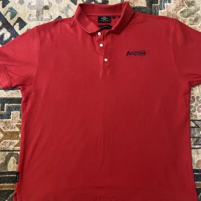 Мужская красная рубашка-поло Arizona Beverage Company с логотипом Iced Tea размер XL Pima хлопок - Изображение 1 из 4